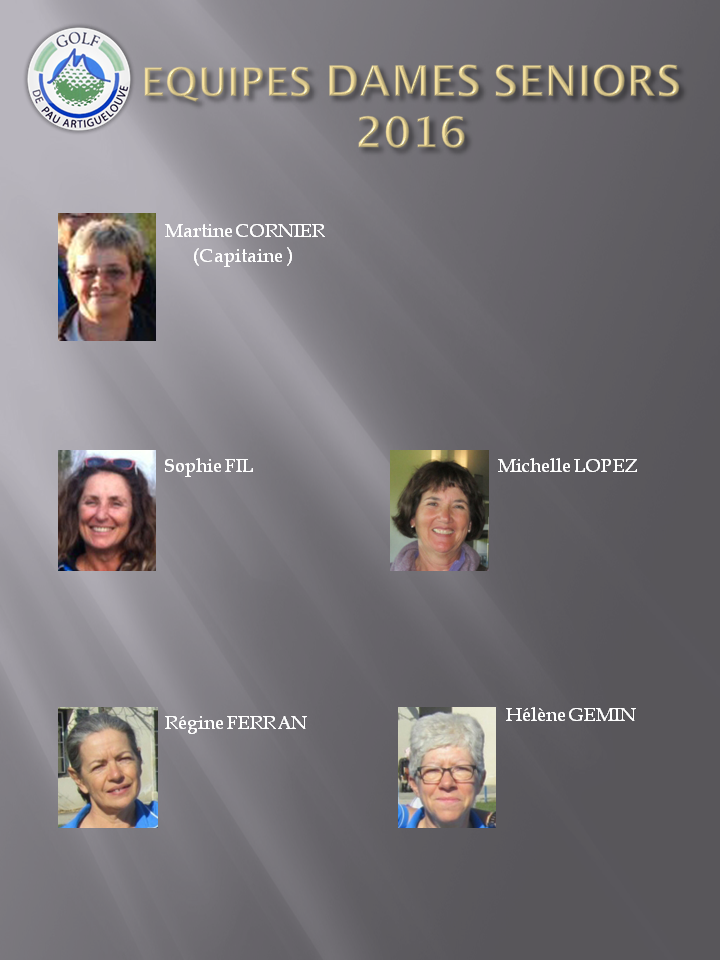 EQUIPES dames séniors 2016